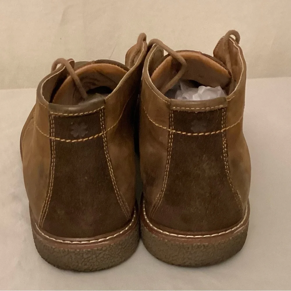 Lucky Brand 11.5 Chukka Leather Ankle Boots Brown Men’s Shoes Logo Lace Up